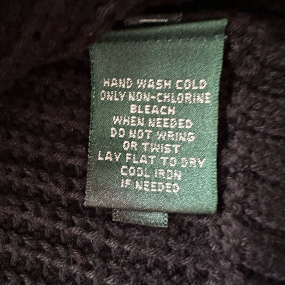 Ralph Lauren Black 100% Cotton Knit Shawl Collar Toggle Cardigan Women’s Sz Med - Picture 10 of 10